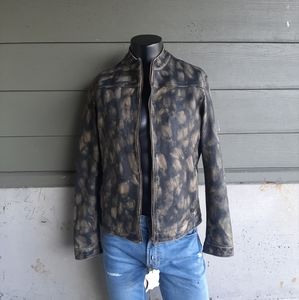 NWT PinoPorte Camo Leather Moto Jacket